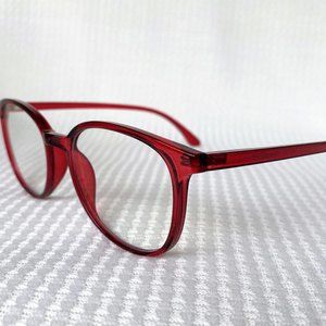 Blue Light Blocking Glasses - Red/Clear Frames - Small - Amelia